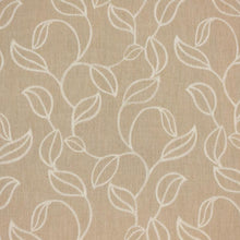 Load image into Gallery viewer, Embroidered Botanical Leaves Drapery Fabric Beige Cream Brown Green / RMIL13