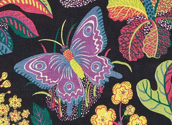 Schumacher exotic butterfly fabric / Black