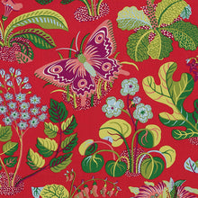 Load image into Gallery viewer, Schumacher exotic butterfly fabric / Red