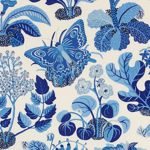 Schumacher exotic butterfly fabric / Marine