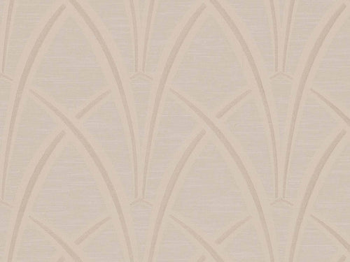 Beige Neutral Geometric Abstract Art Deco Drapery Fabric