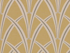 Yellow Grey Art Deco Fabric, Fabric Bistro, Columbia