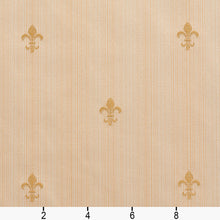 Load image into Gallery viewer, Essentials Upholstery Drapery Fleur de Lis Fabric Ivory Gold / Antique Medallion