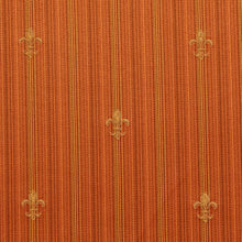 Load image into Gallery viewer, Essentials Upholstery Drapery Fleur de Lis Fabric Orange Gold / Amber Medallion