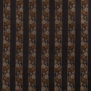 Essentials Floral Stripe Upholstery Drapery Black Gold Fabric