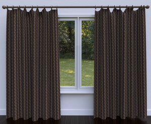 Essentials Floral Stripe Upholstery Drapery Black Gold Fabric