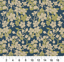 Load image into Gallery viewer, Essentials Outdoor Upholstery Drapery Floral Fabric / Blue Olive Beige