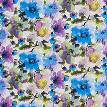 Load image into Gallery viewer, Essentials Drapery Upholstery Floral Print Fabric / Blue Purple White