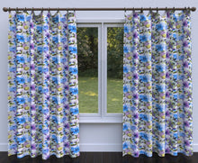 Load image into Gallery viewer, Essentials Drapery Upholstery Floral Print Fabric / Blue Purple White
