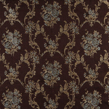 Load image into Gallery viewer, Essentials Floral Upholstery Drapery Brown Aqua Fabric