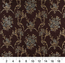 Load image into Gallery viewer, Essentials Floral Upholstery Drapery Brown Aqua Fabric