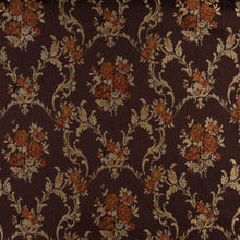 Load image into Gallery viewer, Essentials Floral Upholstery Drapery Brown Gold Fabric