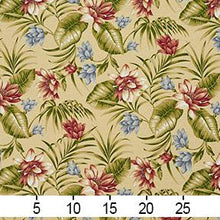 Load image into Gallery viewer, Essentials Outdoor Stain Resistant Floral Upholstery Drapery Fabric Burgundy Blue Green Beige / Granada