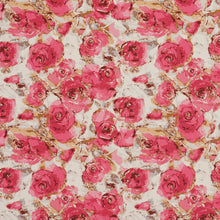 Load image into Gallery viewer, Essentials Drapery Upholstery Floral Fabric / Crimson Pink White