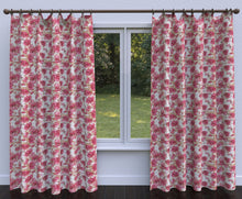 Load image into Gallery viewer, Essentials Drapery Upholstery Floral Fabric / Crimson Pink White