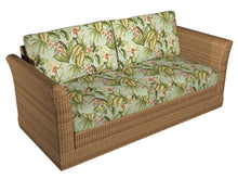 Load image into Gallery viewer, Essentials Outdoor Stain Resistant Floral Upholstery Drapery Fabric Green Coral Aqua / Jamaica