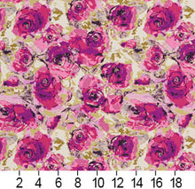 Load image into Gallery viewer, Essentials Drapery Upholstery Floral Fabric / Magenta Fuchsia White