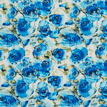 Load image into Gallery viewer, Essentials Drapery Upholstery Floral Fabric / Navy Blue White
