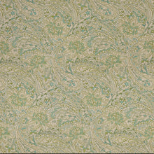Load image into Gallery viewer, Essentials Outdoor Upholstery Drapery Floral Paisley Fabric / Tan Blue Green