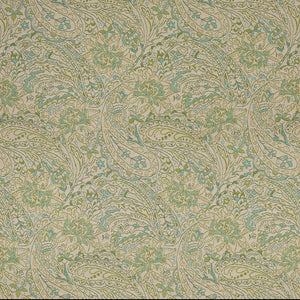 Essentials Outdoor Upholstery Drapery Floral Paisley Fabric / Tan Blue Green