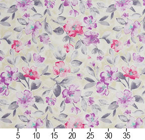 Essentials Drapery Upholstery Floral Fabric / Purple Crimson Navy