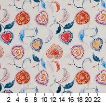 Load image into Gallery viewer, Essentials Drapery Upholstery Floral Fabric / Red Blue White