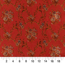 Load image into Gallery viewer, Essentials Floral Upholstery Drapery Red Brown Fabric