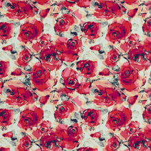 Load image into Gallery viewer, Essentials Upholstery Drapery Floral Fabric / Red Fuchsia White