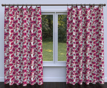Load image into Gallery viewer, Essentials Upholstery Drapery Floral Fabric / Red Fuchsia White