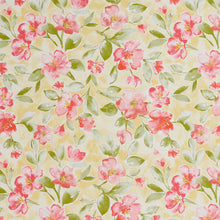 Load image into Gallery viewer, Essentials Drapery Upholstery Floral Fabric / Salmon Lime Yellow