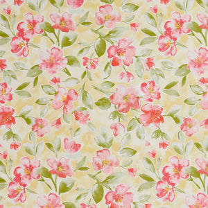 Essentials Drapery Upholstery Floral Fabric / Salmon Lime Yellow