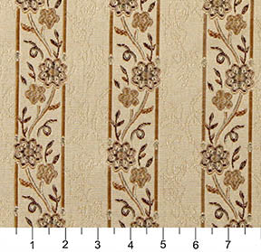 Essentials Floral Stripe Upholstery Drapery Beige Brown Fabric