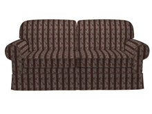 Load image into Gallery viewer, Essentials Floral Stripe Upholstery Drapery Brown Aqua Fabric