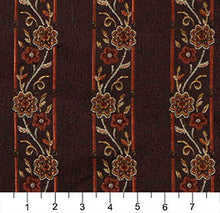 Load image into Gallery viewer, Essentials Floral Stripe Upholstery Drapery Brown Gold Fabric