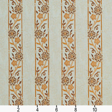 Load image into Gallery viewer, Essentials Floral Stripe Upholstery Drapery Ivory Gold Fabric