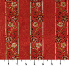 Load image into Gallery viewer, Essentials Floral Stripe Upholstery Drapery Red Brown Fabric