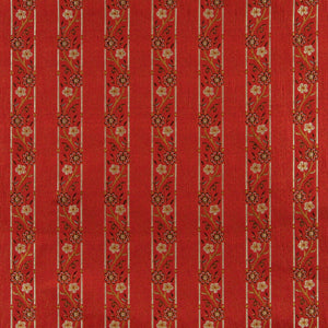 Essentials Floral Stripe Upholstery Drapery Red Brown Fabric