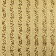 Load image into Gallery viewer, Essentials Floral Stripe Upholstery Drapery Yellow Brown Fabric