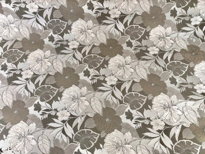 Floral Taupe Silver Gray Beige Brown Neutral Botanical Upholstery Fabric