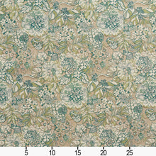 Load image into Gallery viewer, Essentials Outdoor Upholstery Drapery Floral Fabric / Teal Green Beige
