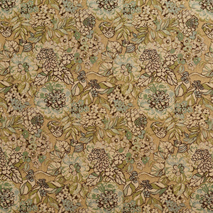 Essentials Outdoor Upholstery Drapery Floral Fabric / Teal Olive Beige
