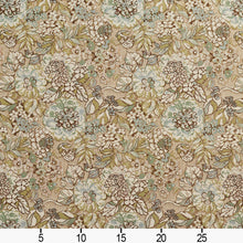 Load image into Gallery viewer, Essentials Outdoor Upholstery Drapery Floral Fabric / Teal Olive Tan