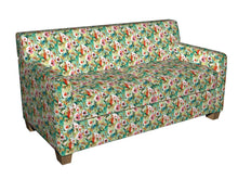 Load image into Gallery viewer, Essentials Drapery Upholstery Floral Fabric / Teal White Orange