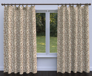 Essentials Floral Vine Upholstery Drapery Beige Brown Fabric