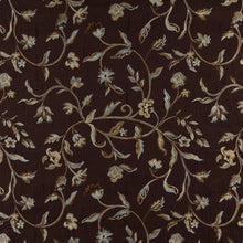 Load image into Gallery viewer, Essentials Floral Vine Upholstery Drapery Brown Aqua Fabric