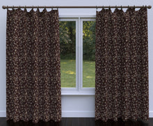 Load image into Gallery viewer, Essentials Floral Vine Upholstery Drapery Brown Aqua Fabric