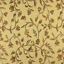 Load image into Gallery viewer, Essentials Floral Vine Upholstery Drapery Yellow Brown Fabric
