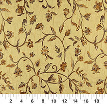 Load image into Gallery viewer, Essentials Floral Vine Upholstery Drapery Yellow Brown Fabric