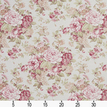 Load image into Gallery viewer, Essentials Heavy Duty Floral Upholstery Drapery Fabric / White Burgundy Green
