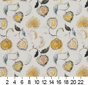 Essentials Drapery Upholstery Floral Fabric / Yellow Green White